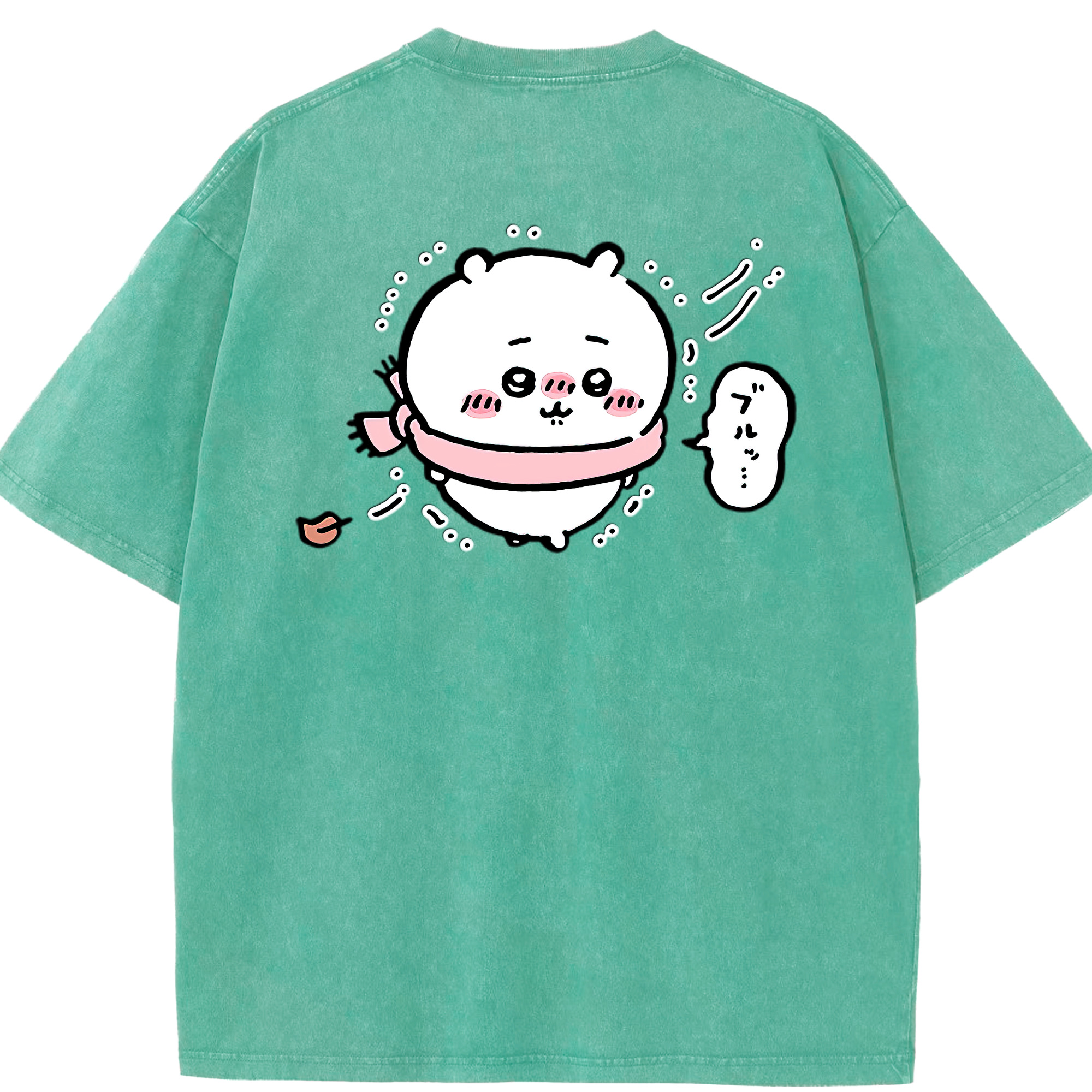 （画像用） ちいかわ ちいかわ Chii-kawa chiikawa 綿100% ヴィンテージ風 半袖Tシャツ（背面プリント）